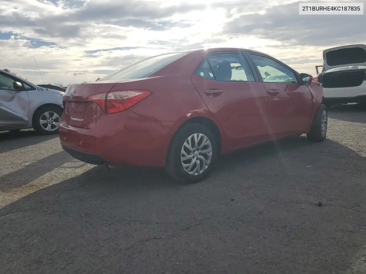 2T1BURHE4KC187835 2019 Toyota Corolla L