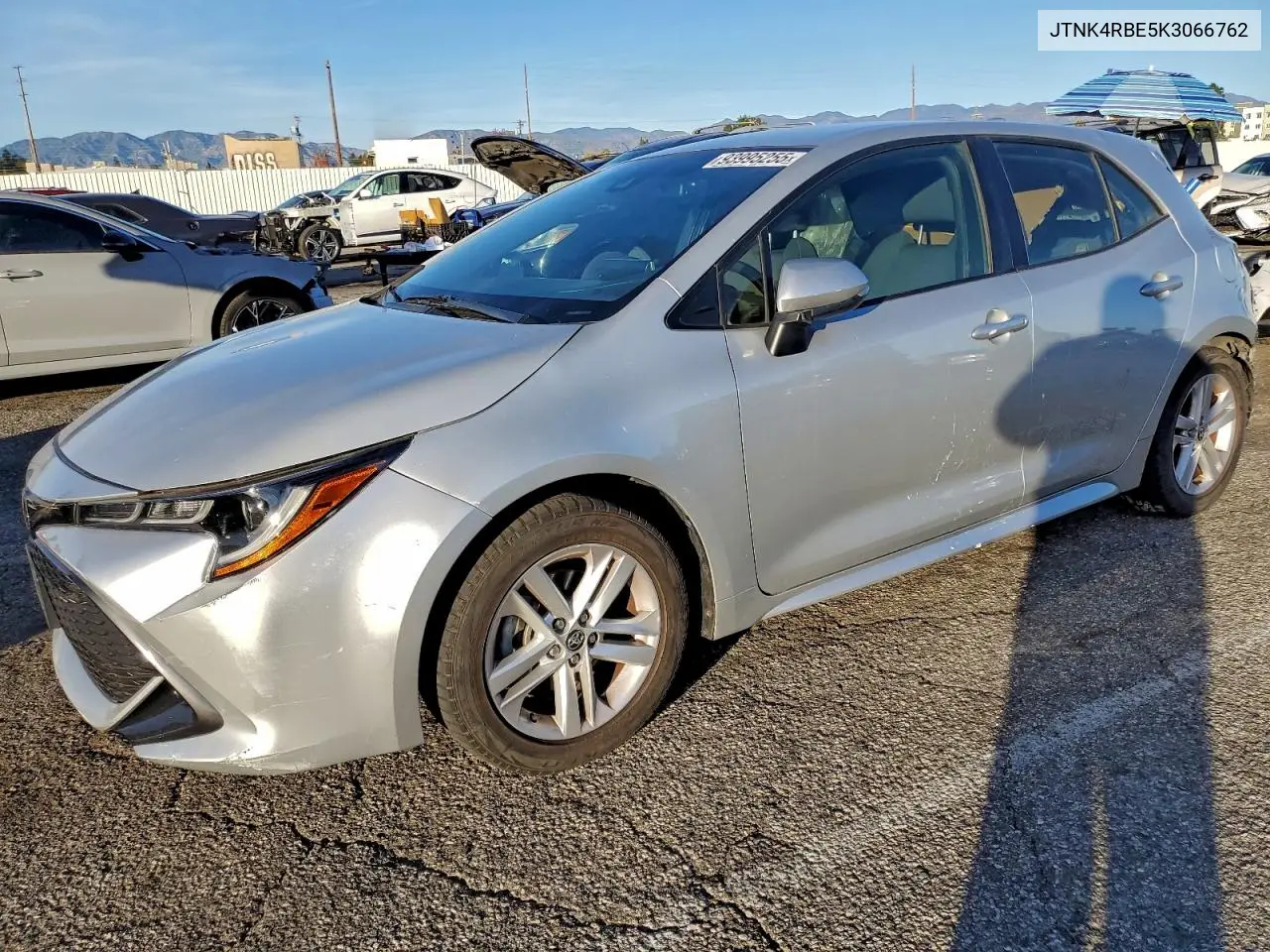 JTNK4RBE5K3066762 2019 Toyota Corolla Se