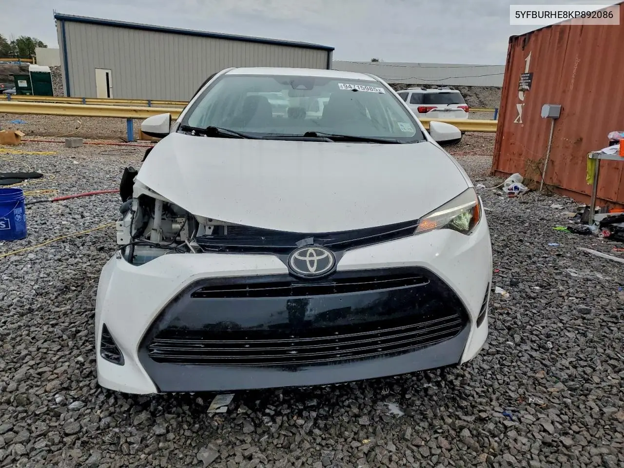 5YFBURHE8KP892086 2019 Toyota Corolla L