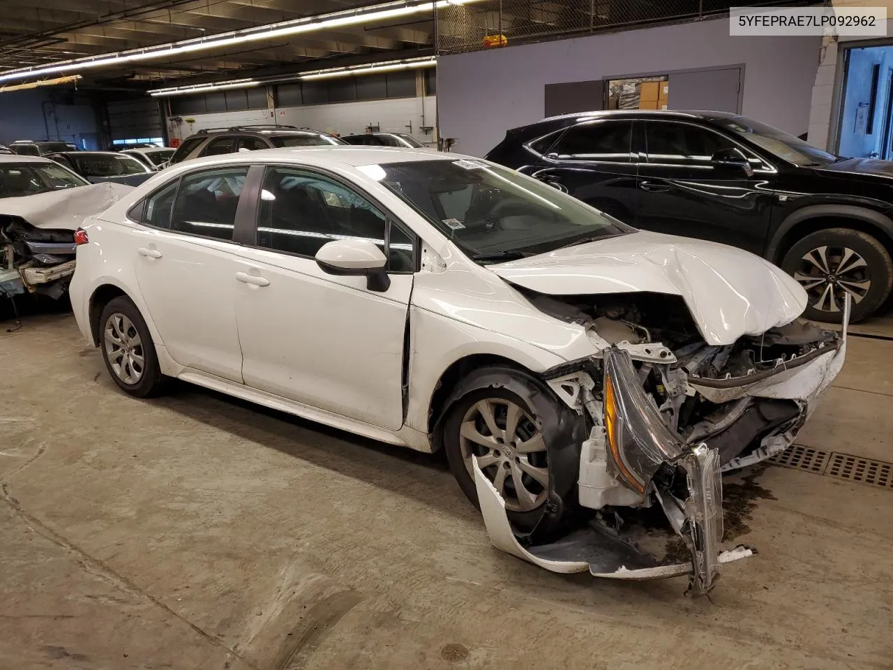 2020 Toyota Corolla Le VIN: 5YFEPRAE7LP092962 Lot: 54021704