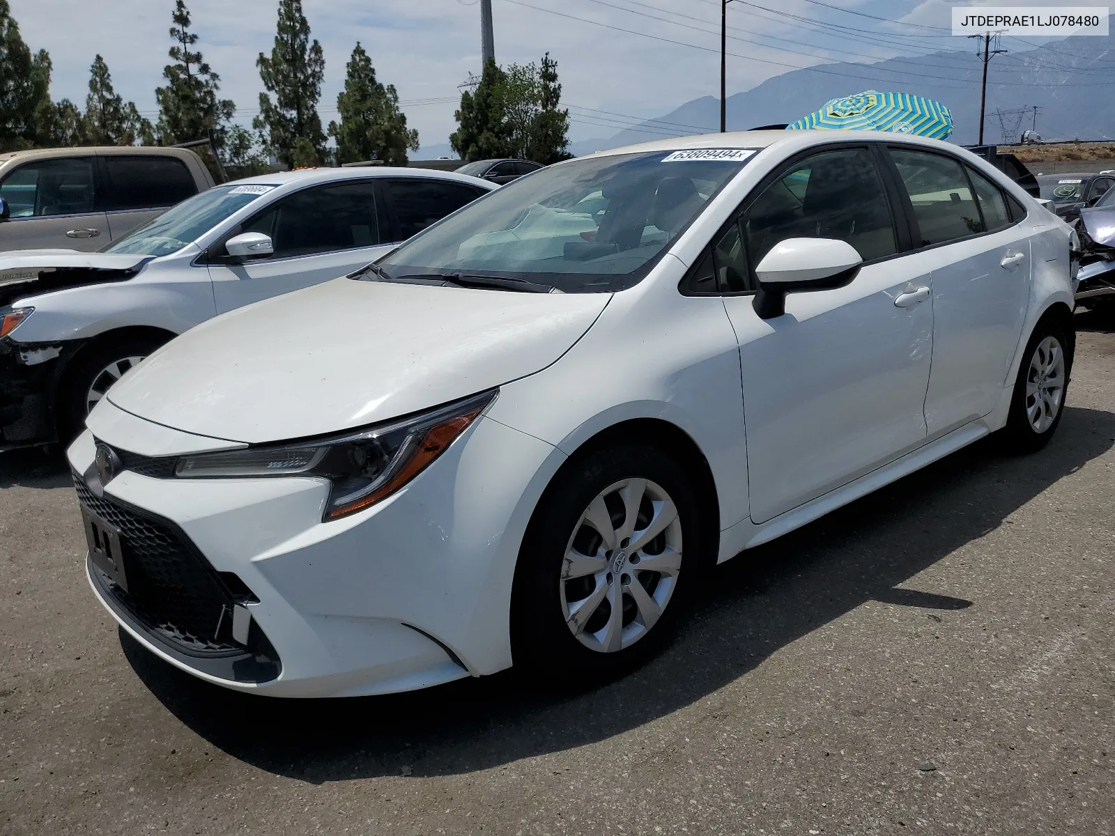 2020 Toyota Corolla Le VIN: JTDEPRAE1LJ078480 Lot: 63809494