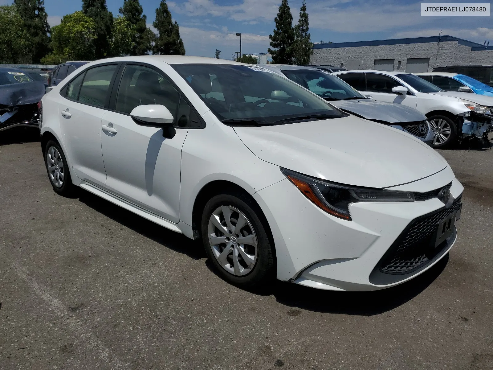 2020 Toyota Corolla Le VIN: JTDEPRAE1LJ078480 Lot: 63809494