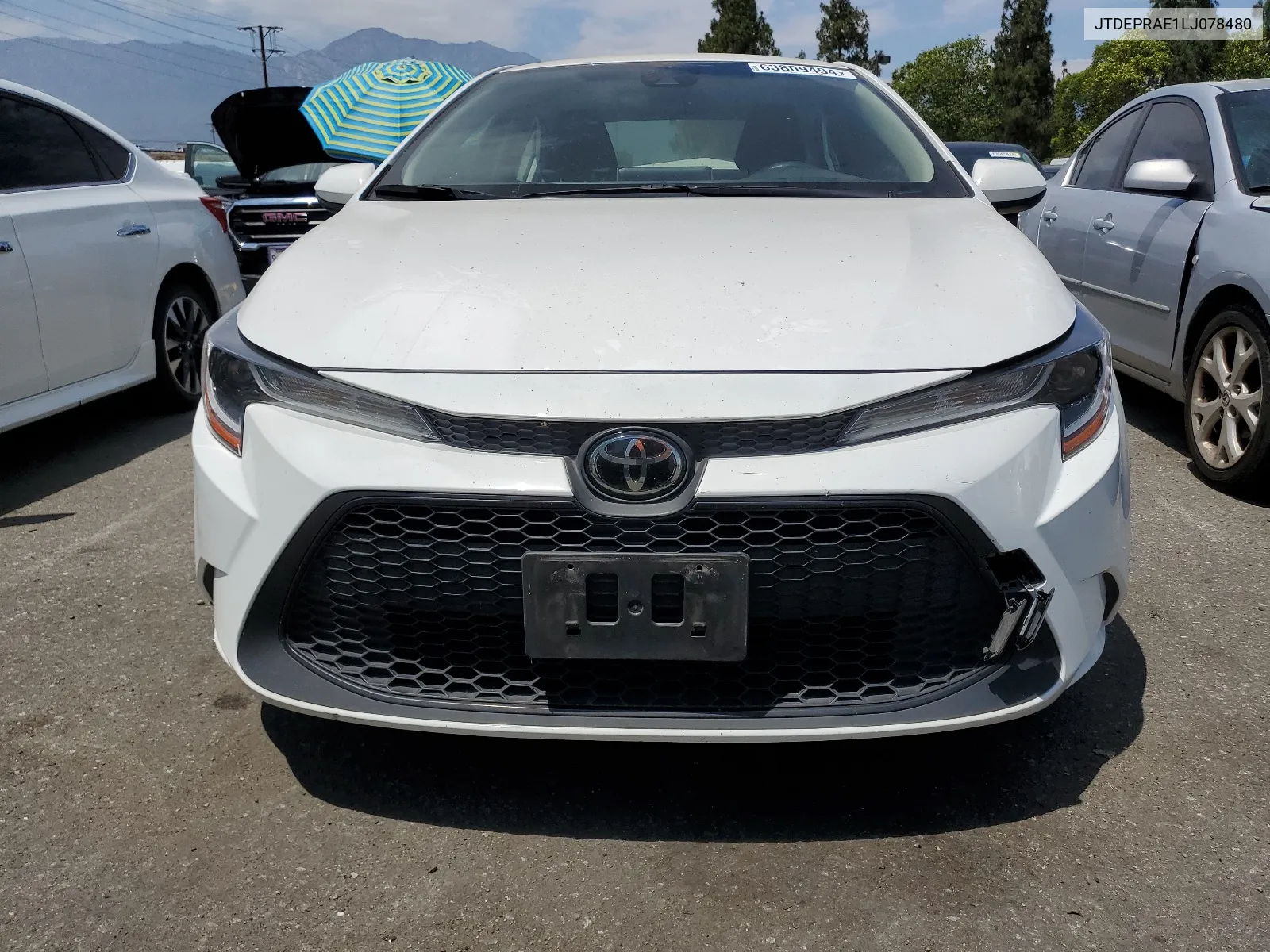 2020 Toyota Corolla Le VIN: JTDEPRAE1LJ078480 Lot: 63809494