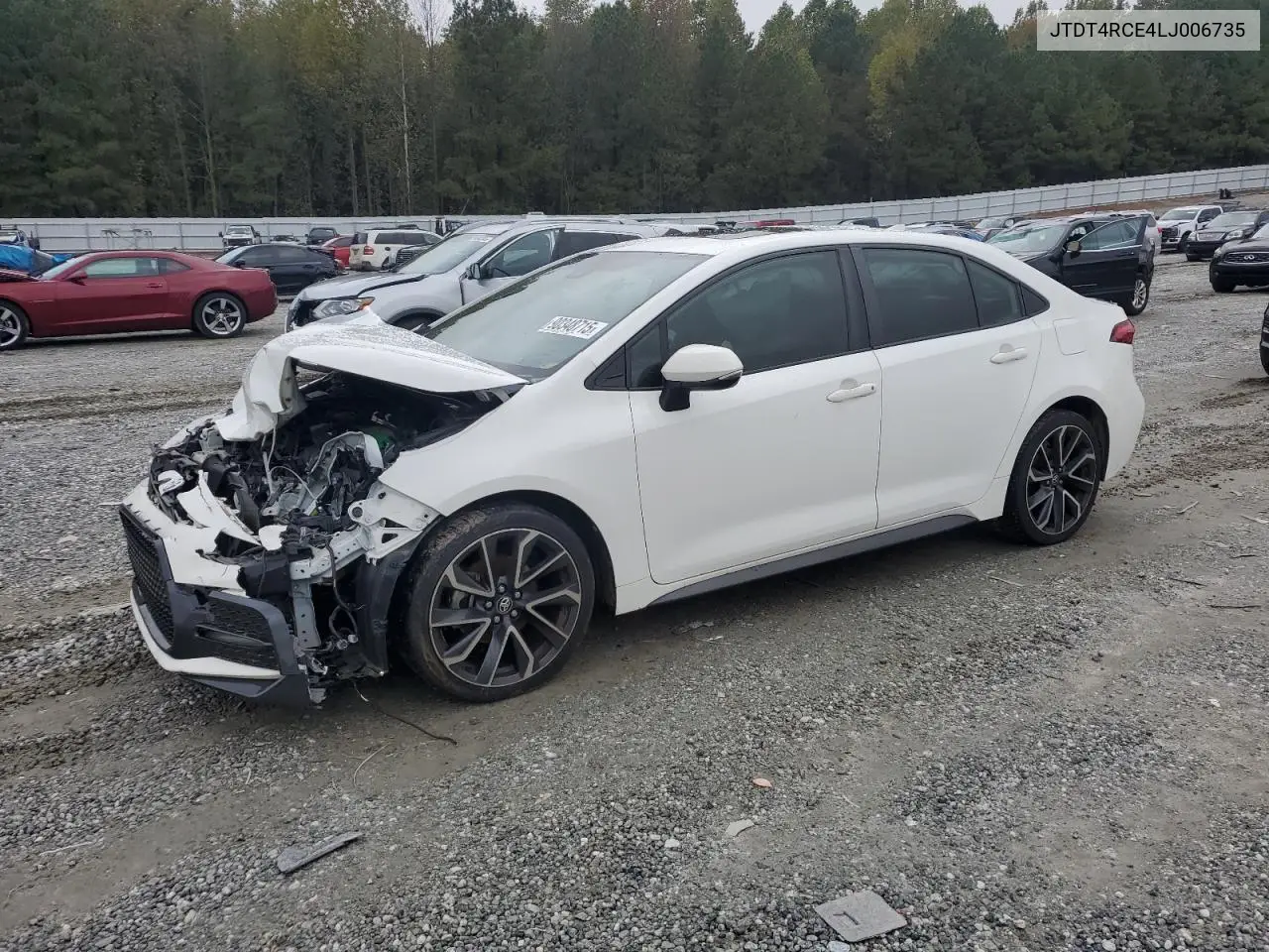 JTDT4RCE4LJ006735 2020 Toyota Corolla Xse