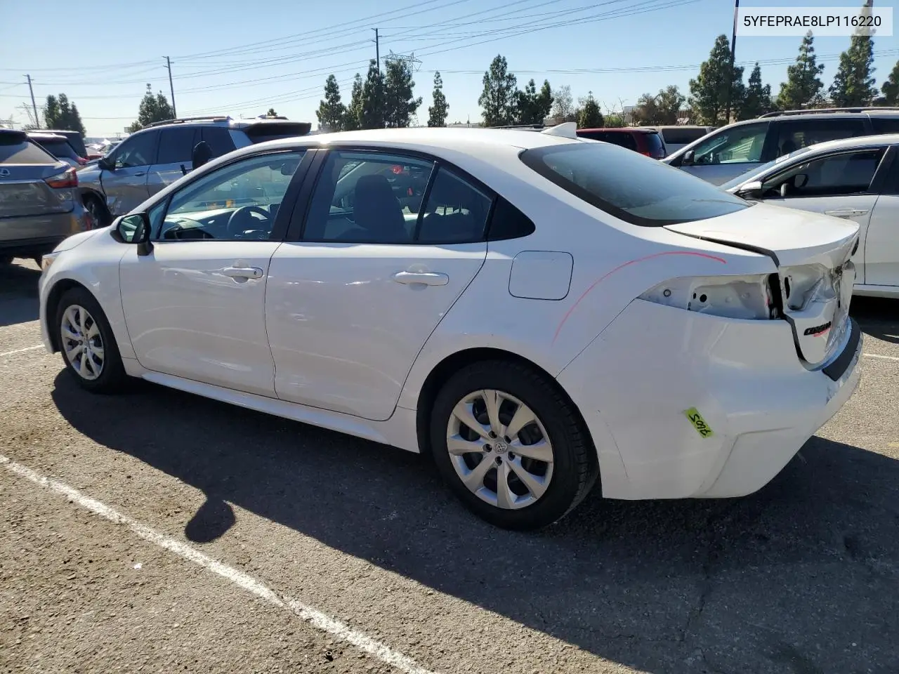 5YFEPRAE8LP116220 2020 Toyota Corolla Le