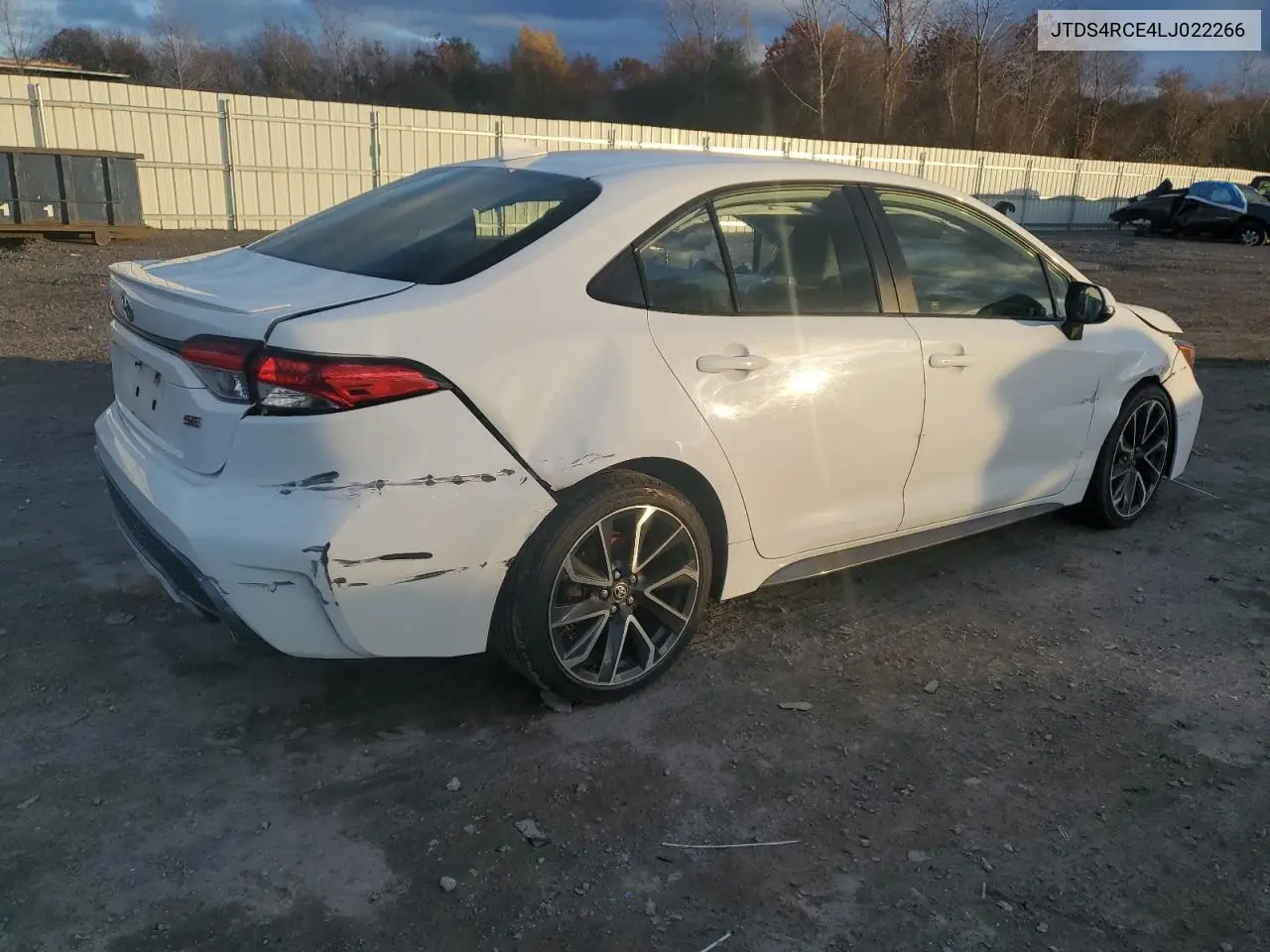 JTDS4RCE4LJ022266 2020 Toyota Corolla Se