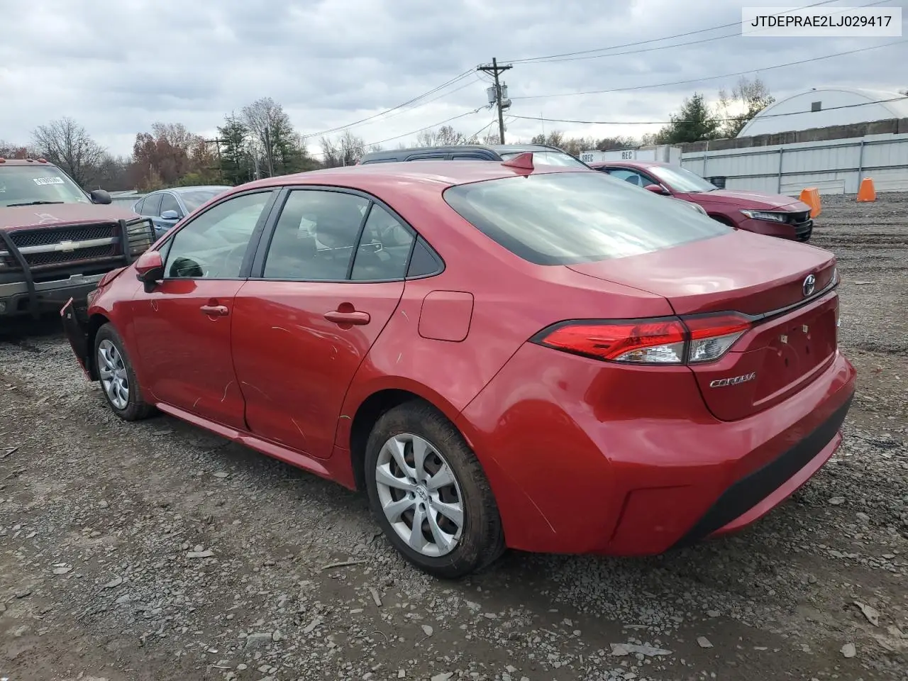 JTDEPRAE2LJ029417 2020 Toyota Corolla Le