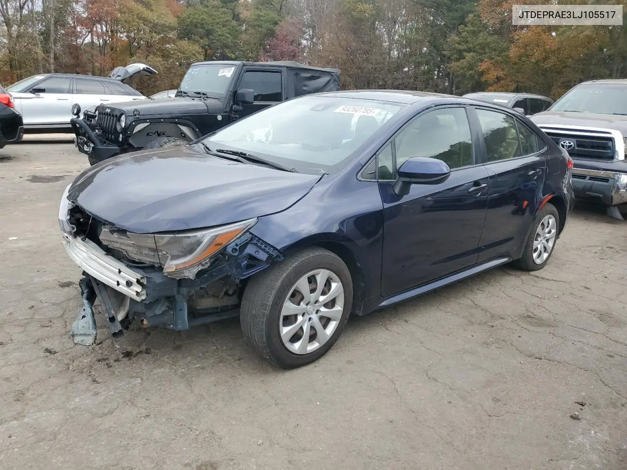 JTDEPRAE3LJ105517 2020 Toyota Corolla Le