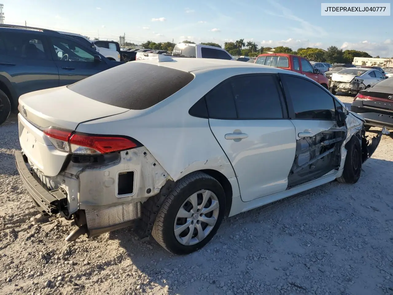 JTDEPRAEXLJ040777 2020 Toyota Corolla Le