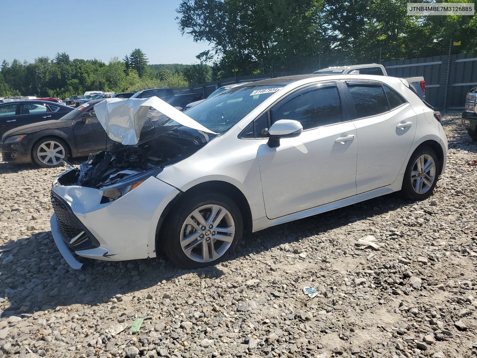 2021 Toyota Corolla Se VIN: JTNB4MBE7M3126885 Lot: 61467934