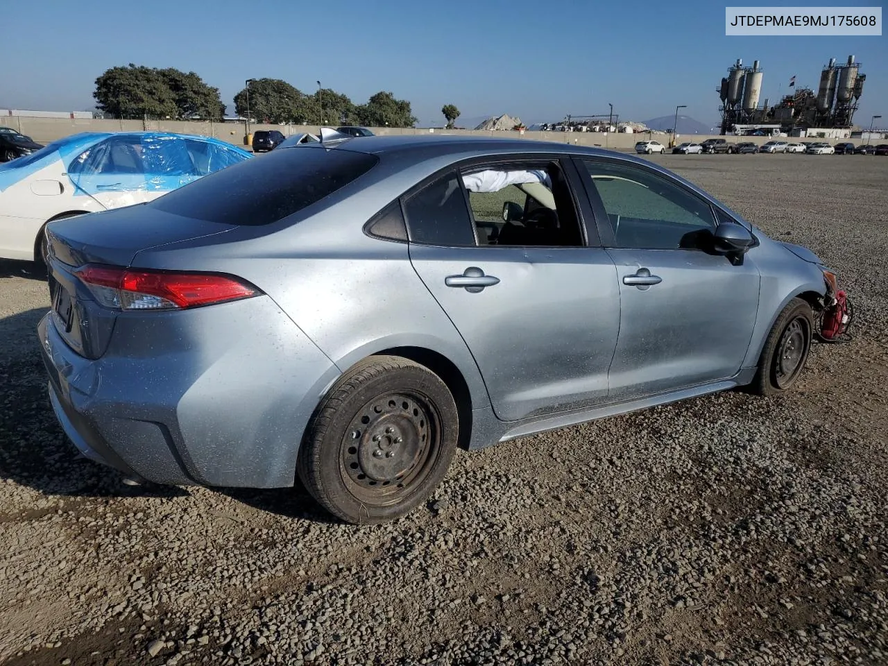 2021 Toyota Corolla Le VIN: JTDEPMAE9MJ175608 Lot: 72933464