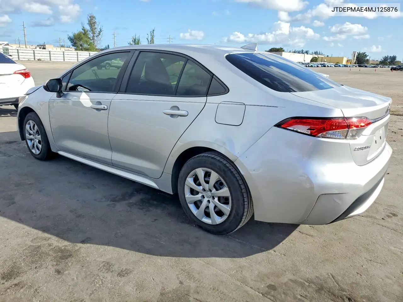JTDEPMAE4MJ125876 2021 Toyota Corolla Le