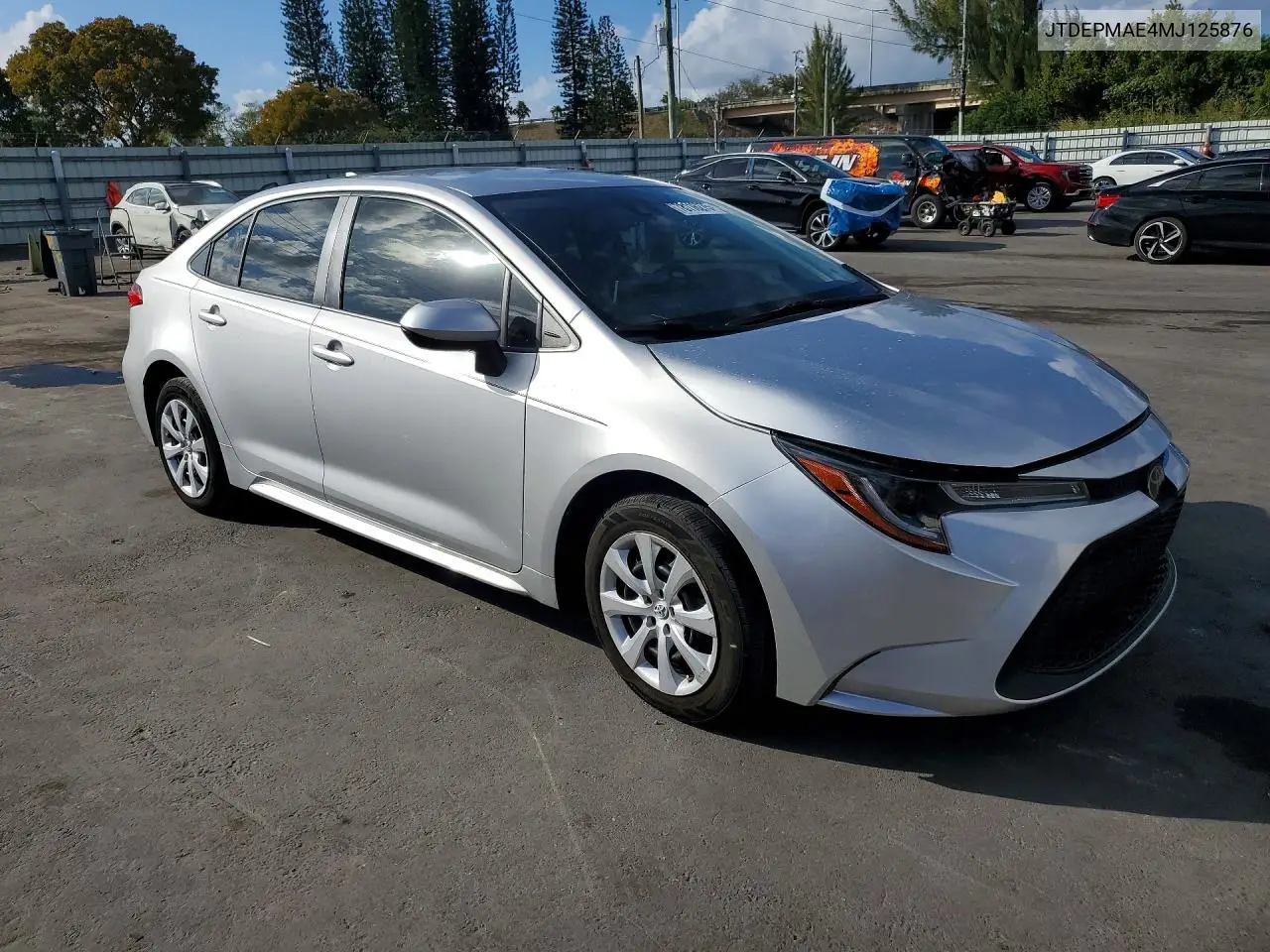 JTDEPMAE4MJ125876 2021 Toyota Corolla Le