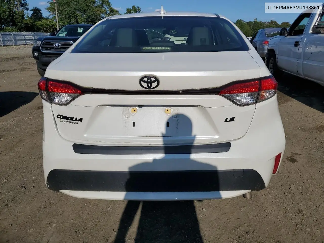 JTDEPMAE3MJ138361 2021 Toyota Corolla Le