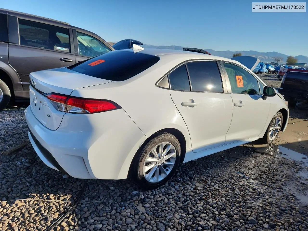 JTDHPMAE7MJ178522 2021 Toyota Corolla Le