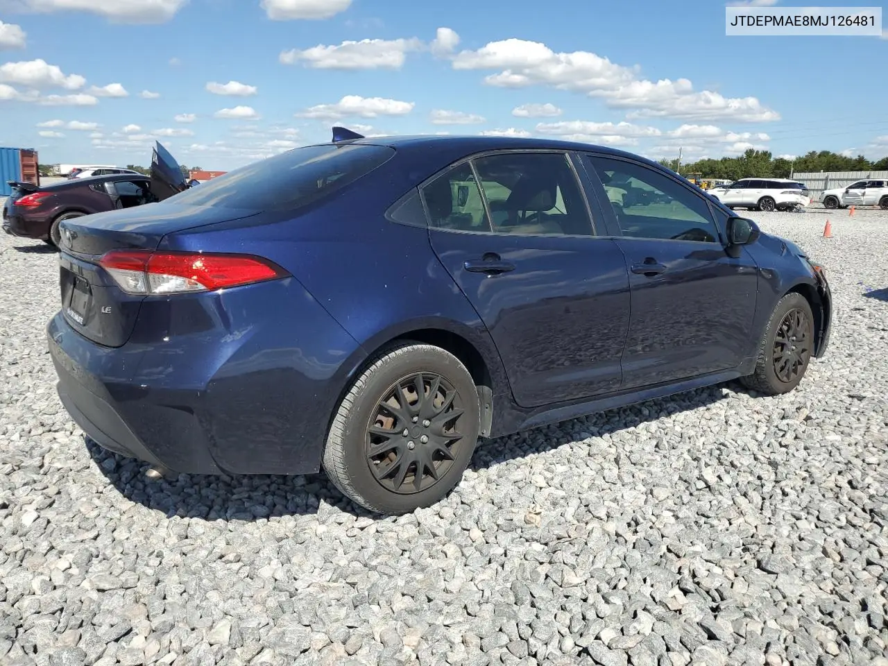 JTDEPMAE8MJ126481 2021 Toyota Corolla Le