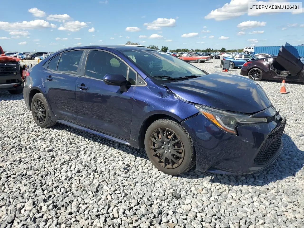 JTDEPMAE8MJ126481 2021 Toyota Corolla Le
