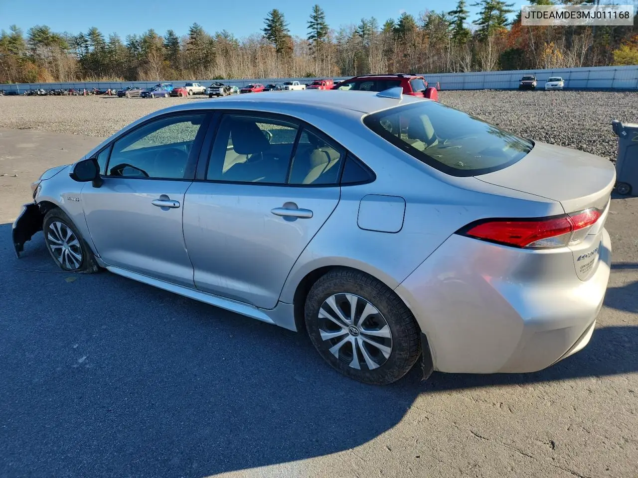 JTDEAMDE3MJ011168 2021 Toyota Corolla Le