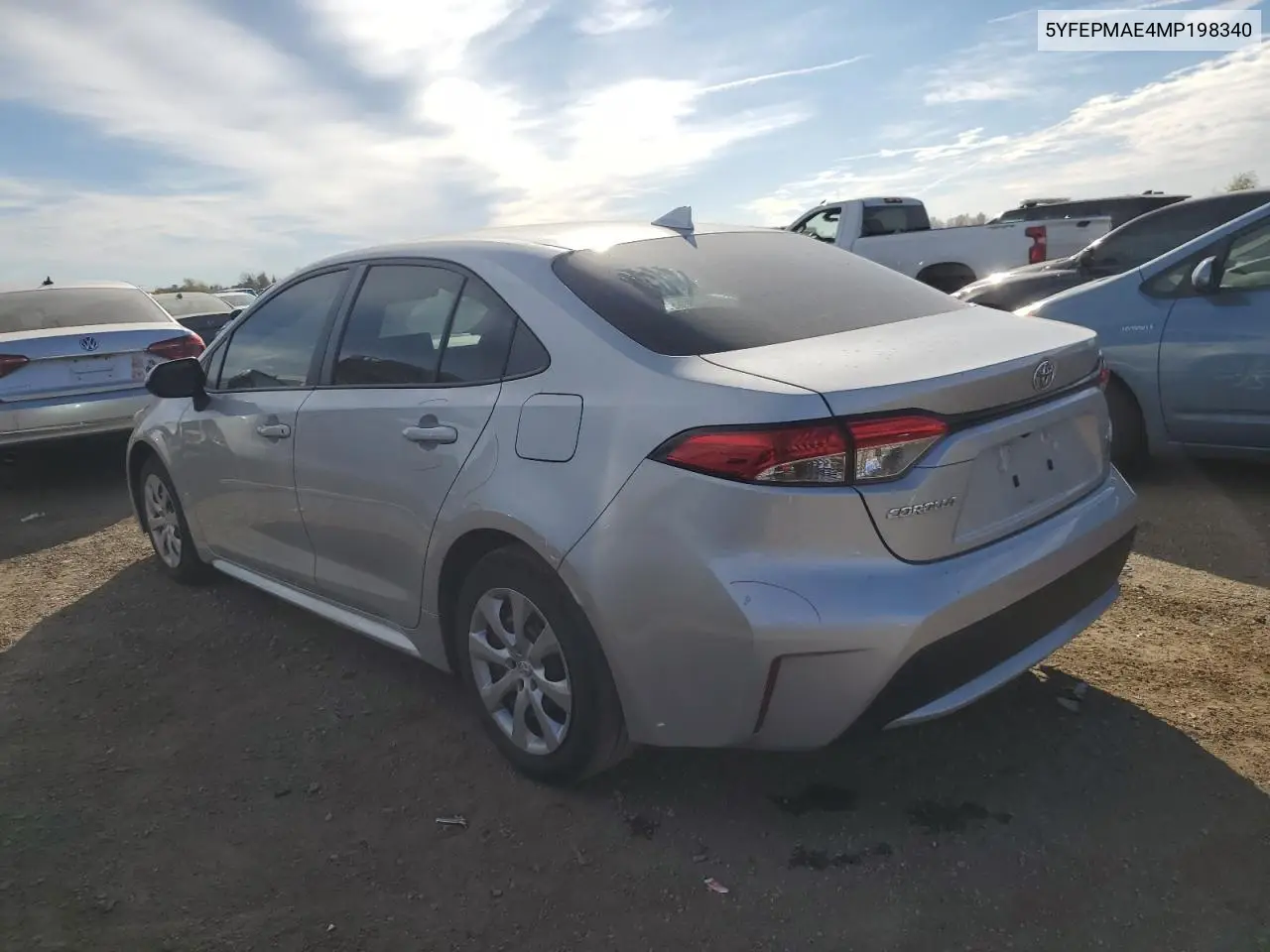 5YFEPMAE4MP198340 2021 Toyota Corolla Le