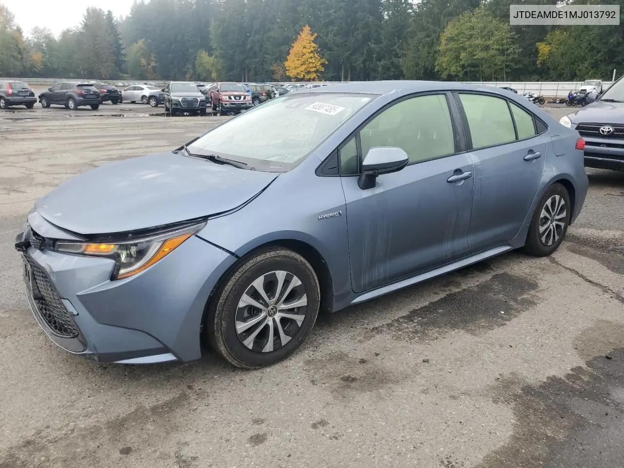 JTDEAMDE1MJ013792 2021 Toyota Corolla Le