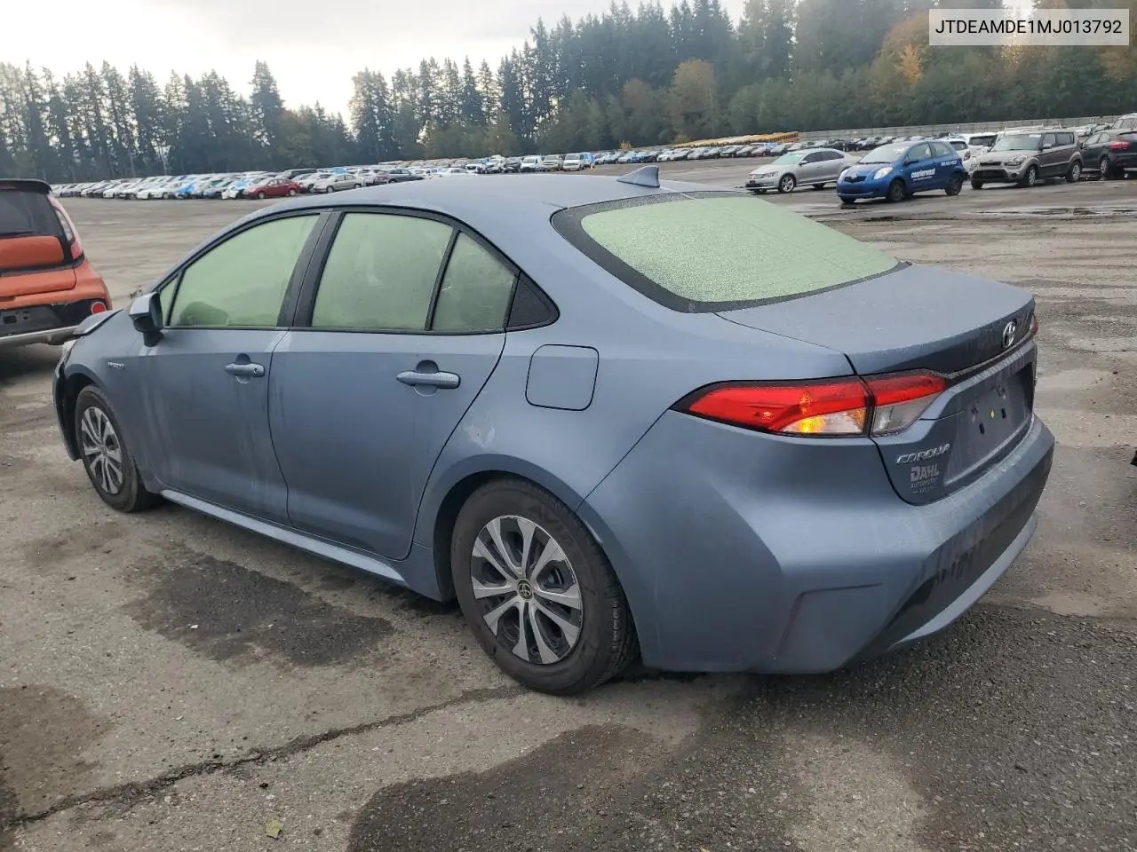 JTDEAMDE1MJ013792 2021 Toyota Corolla Le