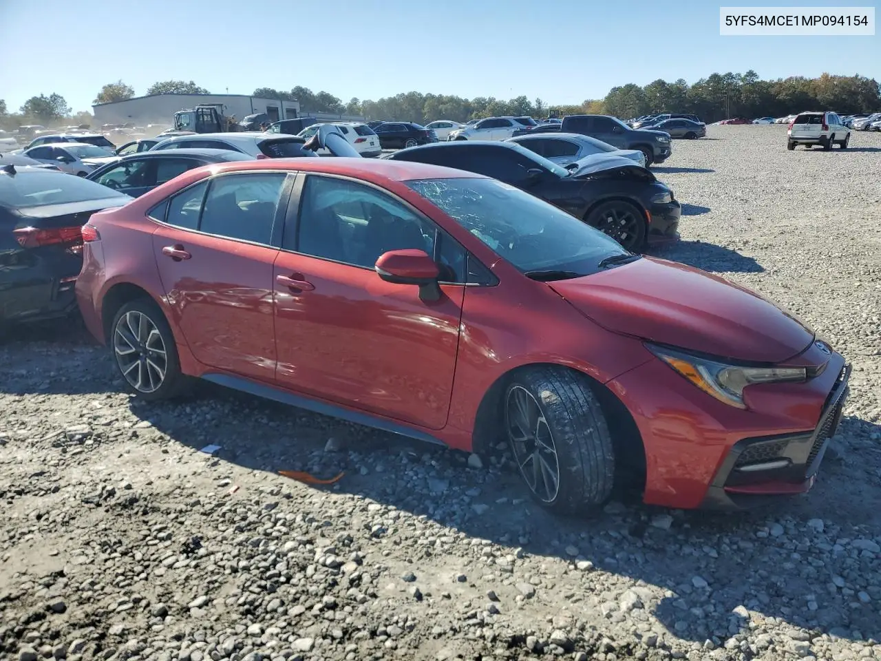 5YFS4MCE1MP094154 2021 Toyota Corolla Se