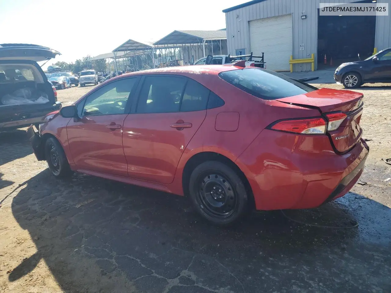 JTDEPMAE3MJ171425 2021 Toyota Corolla Le