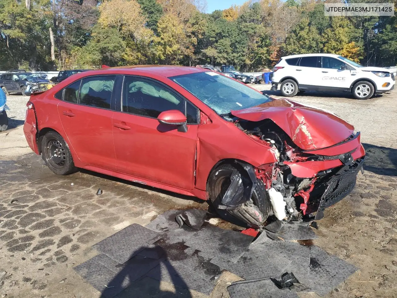 JTDEPMAE3MJ171425 2021 Toyota Corolla Le