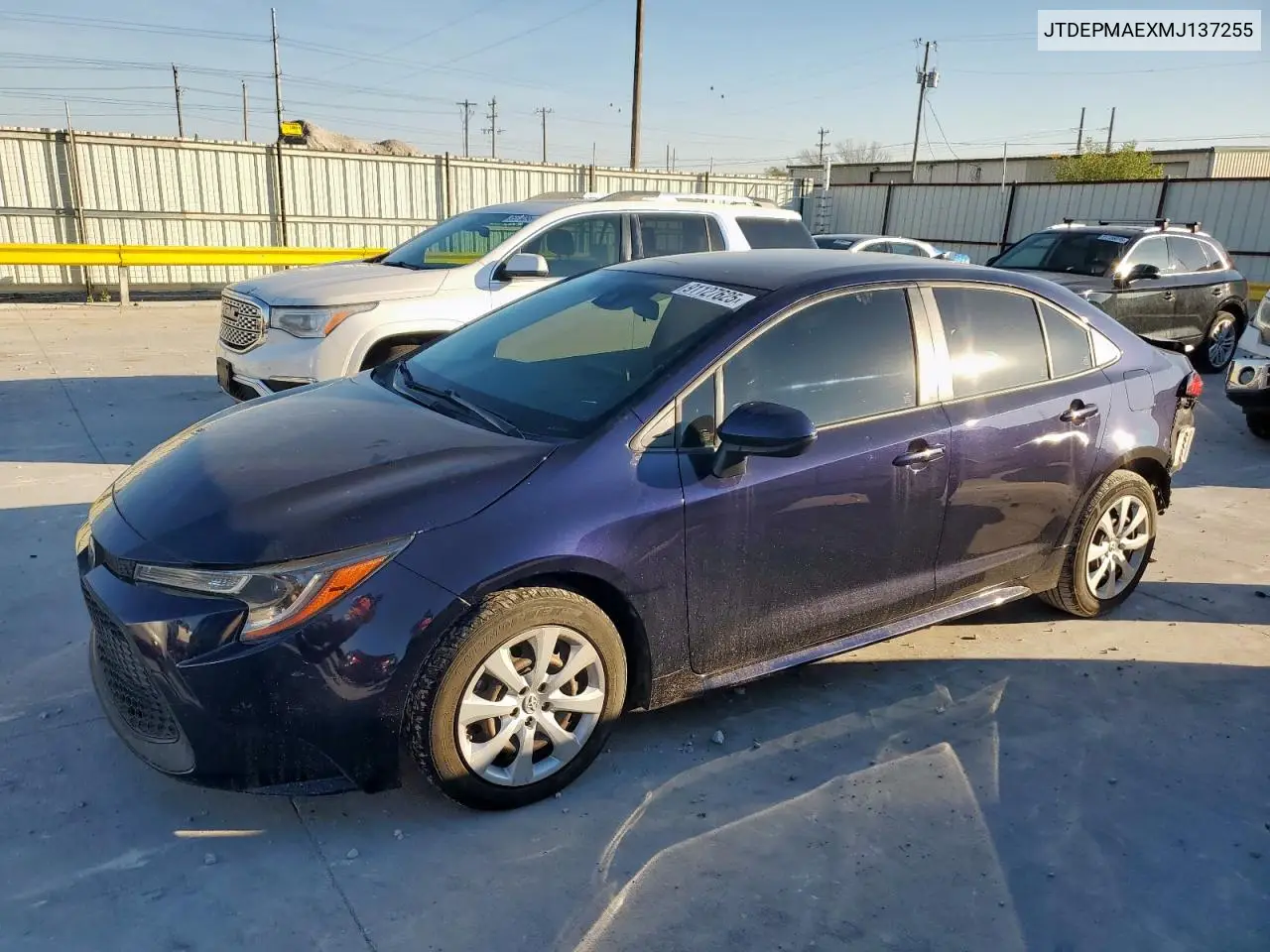 JTDEPMAEXMJ137255 2021 Toyota Corolla Le