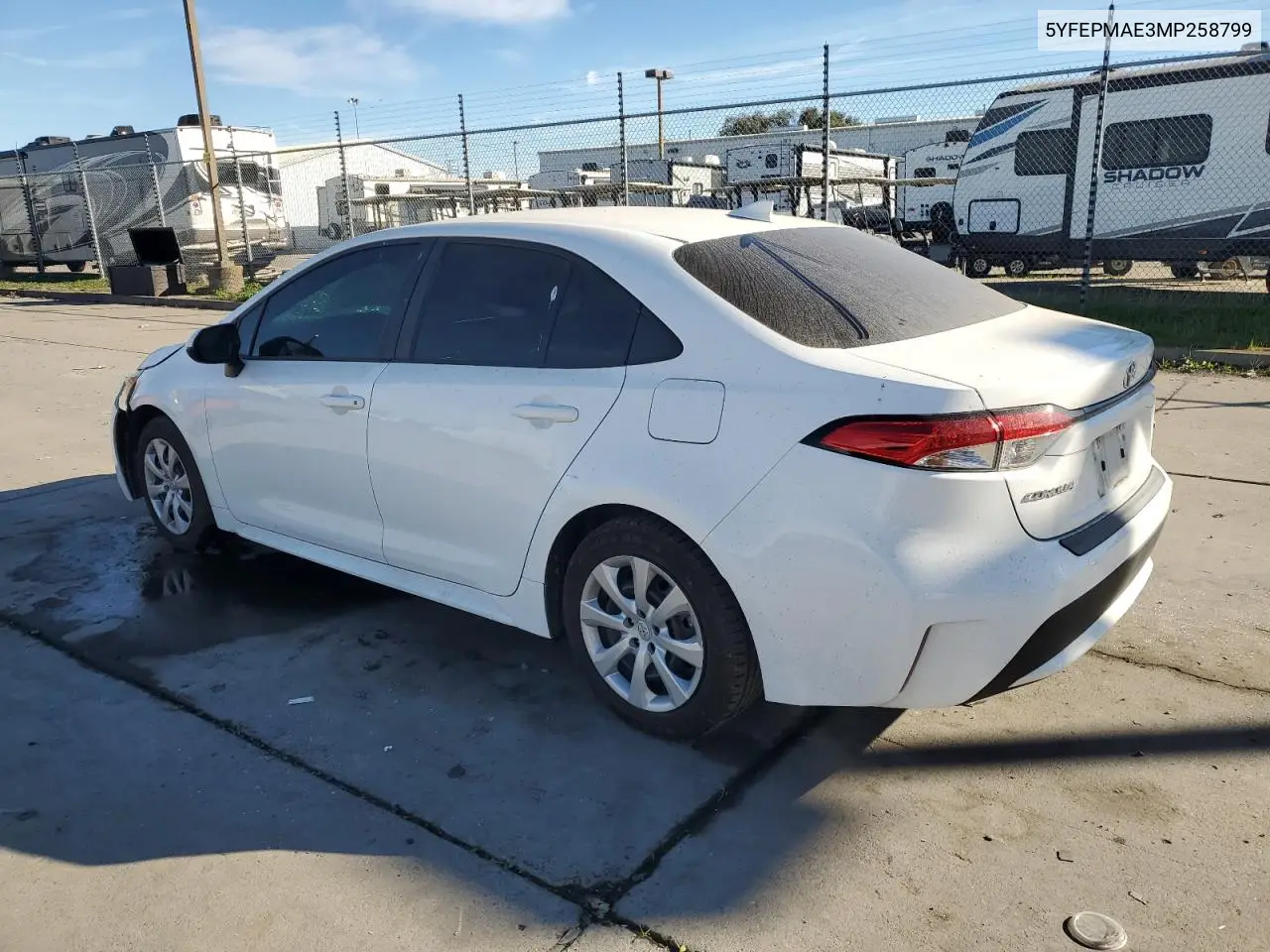 5YFEPMAE3MP258799 2021 Toyota Corolla Le