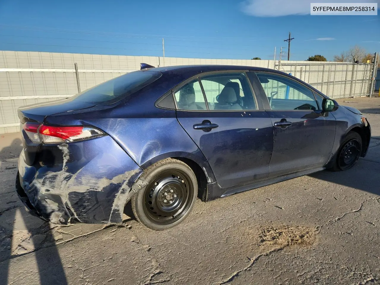 5YFEPMAE8MP258314 2021 Toyota Corolla Le