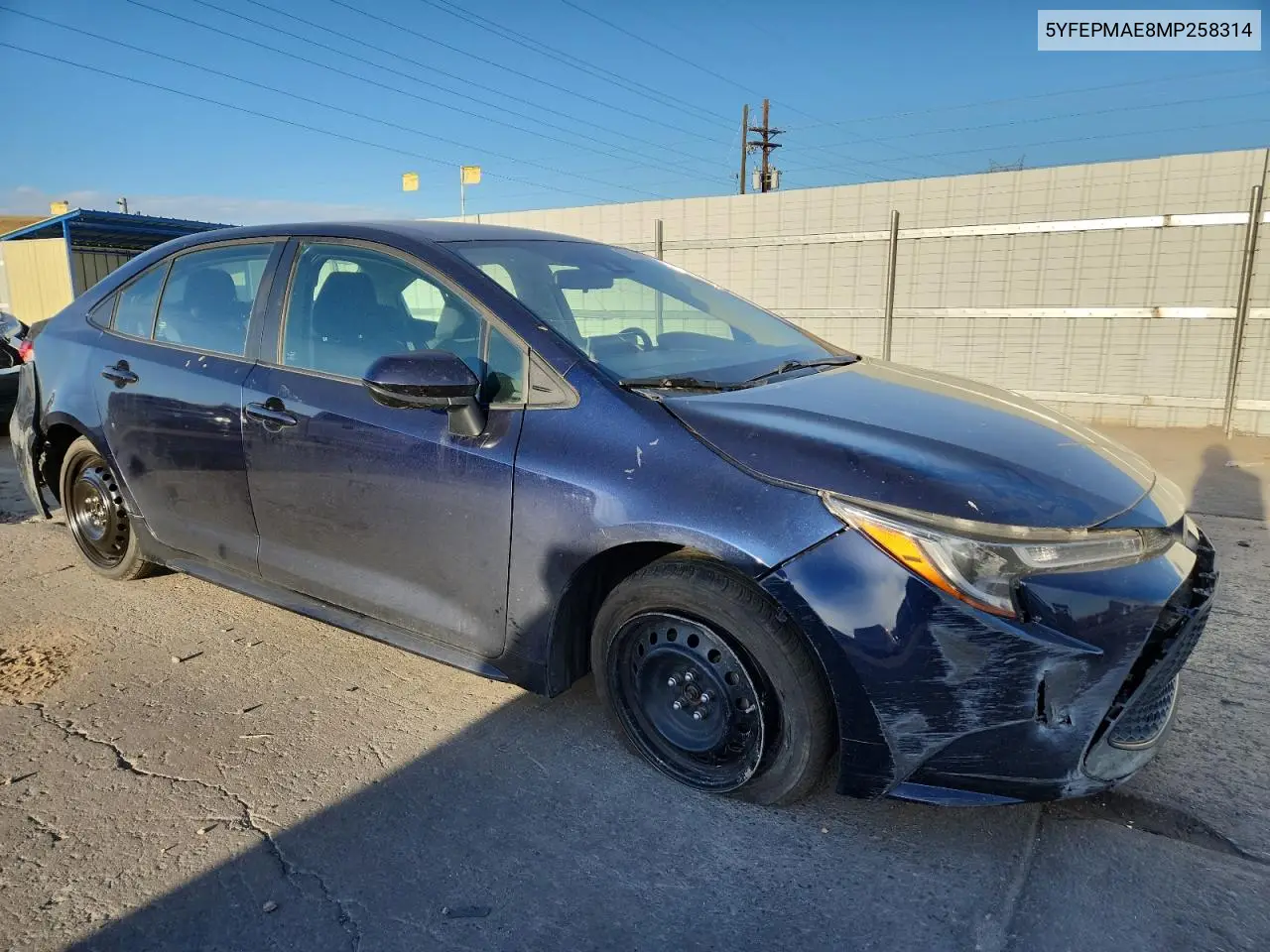 5YFEPMAE8MP258314 2021 Toyota Corolla Le