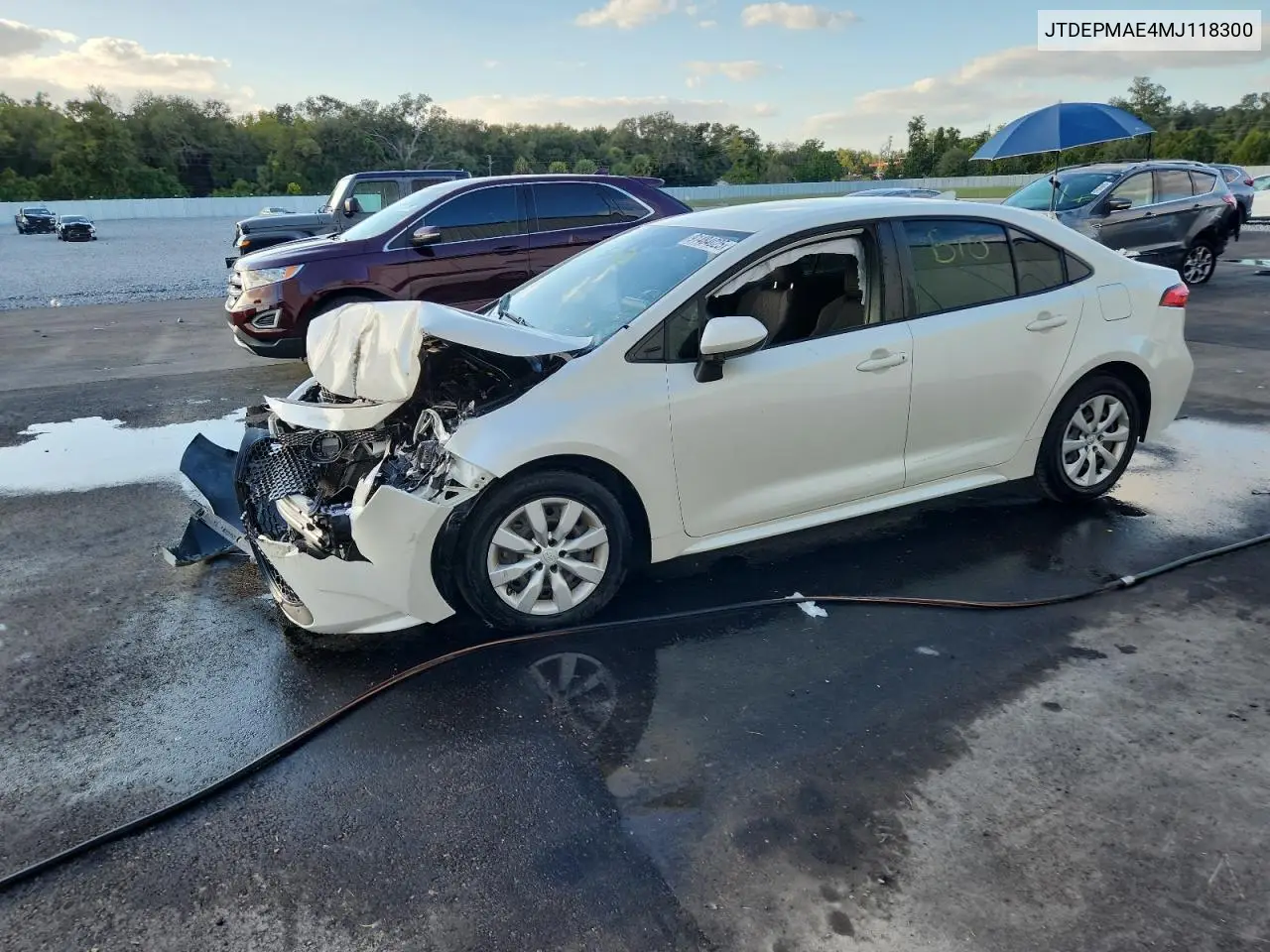 JTDEPMAE4MJ118300 2021 Toyota Corolla Le