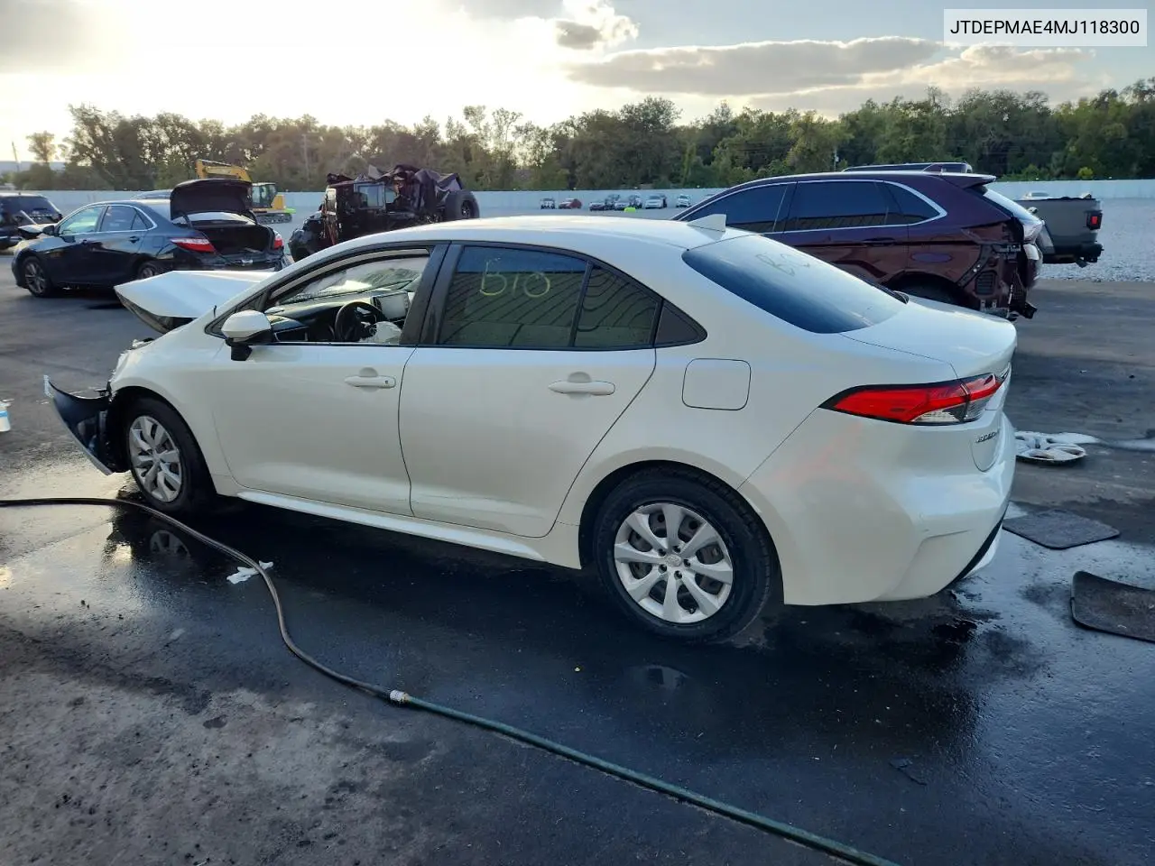 JTDEPMAE4MJ118300 2021 Toyota Corolla Le