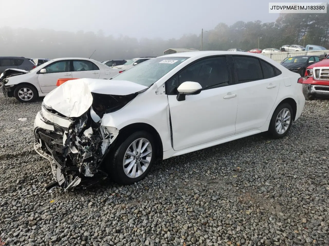 JTDVPMAE1MJ183380 2021 Toyota Corolla Le