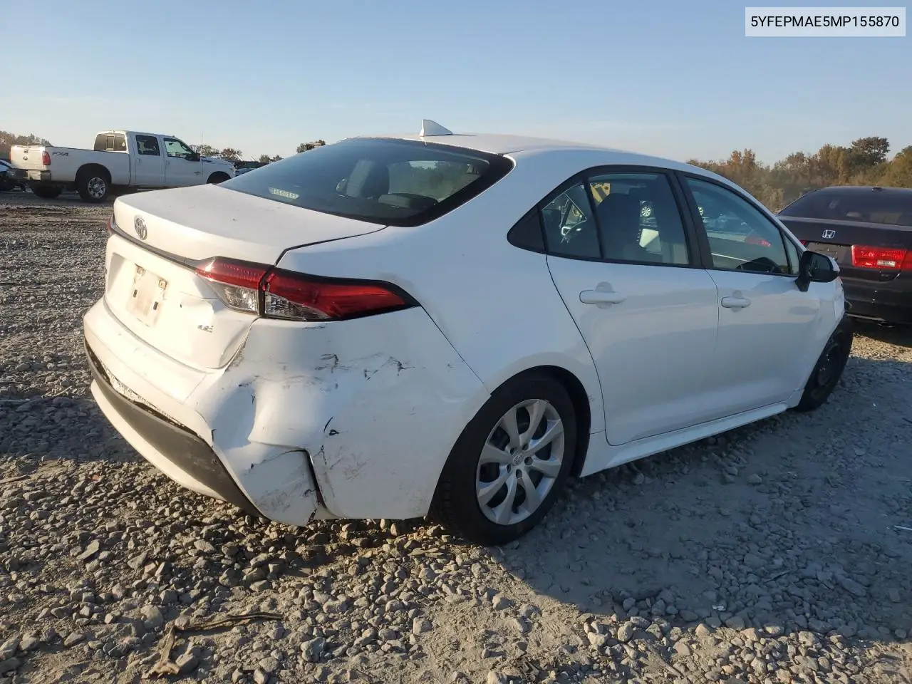 5YFEPMAE5MP155870 2021 Toyota Corolla Le