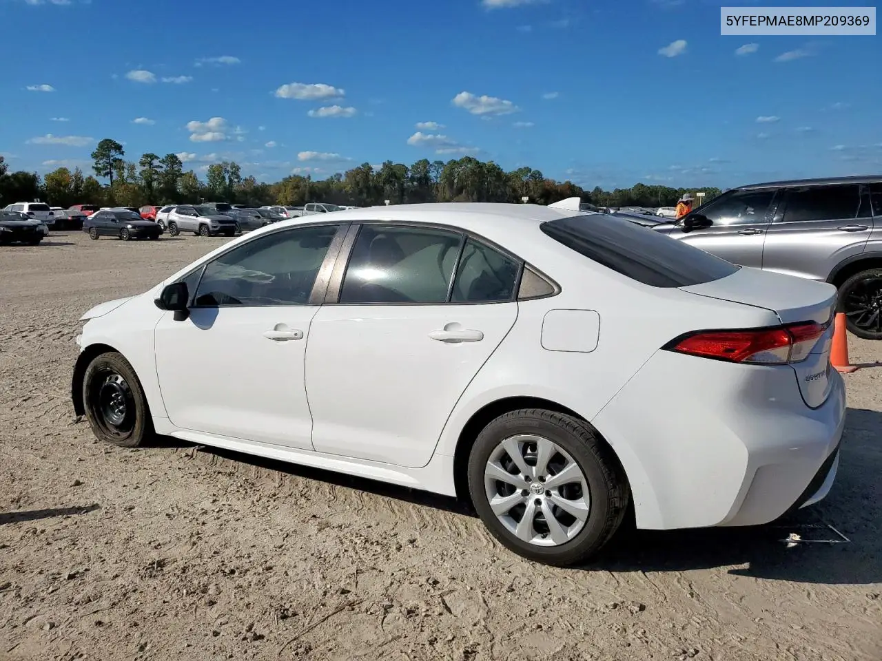 5YFEPMAE8MP209369 2021 Toyota Corolla Le