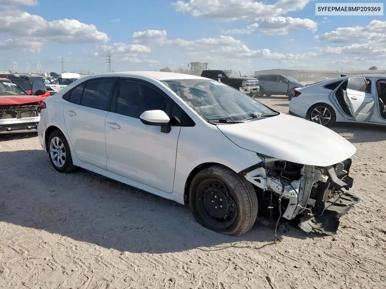 5YFEPMAE8MP209369 2021 Toyota Corolla Le