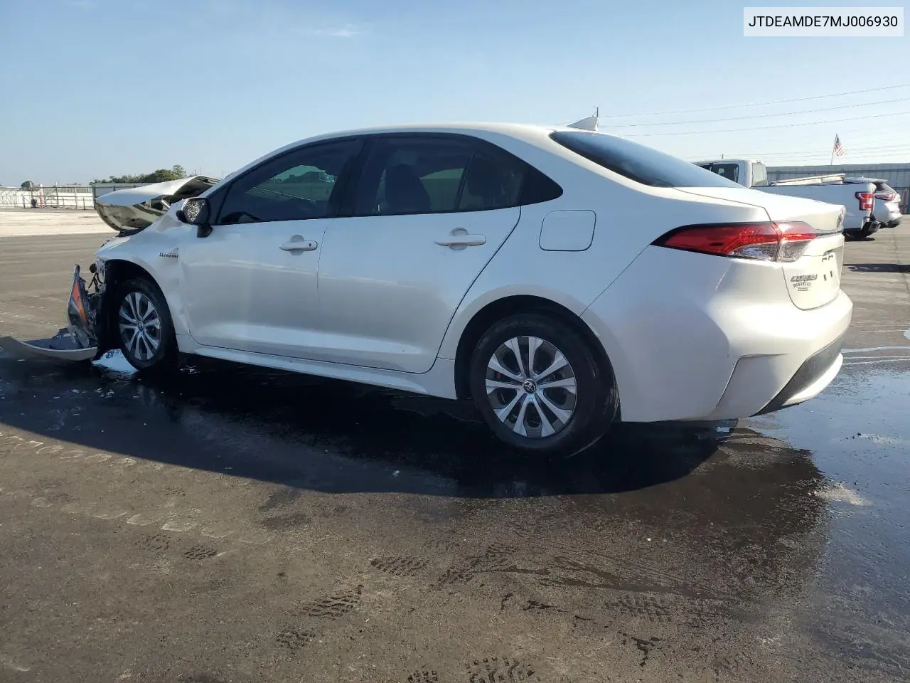 JTDEAMDE7MJ006930 2021 Toyota Corolla Le