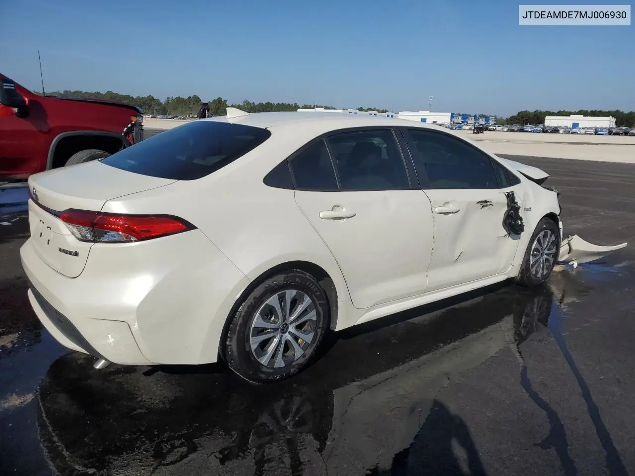 JTDEAMDE7MJ006930 2021 Toyota Corolla Le
