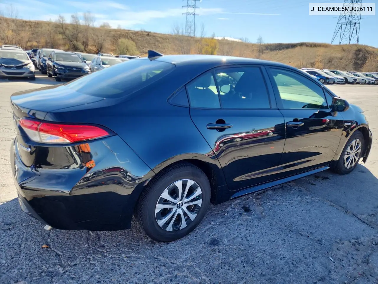 JTDEAMDE5MJ026111 2021 Toyota Corolla Le