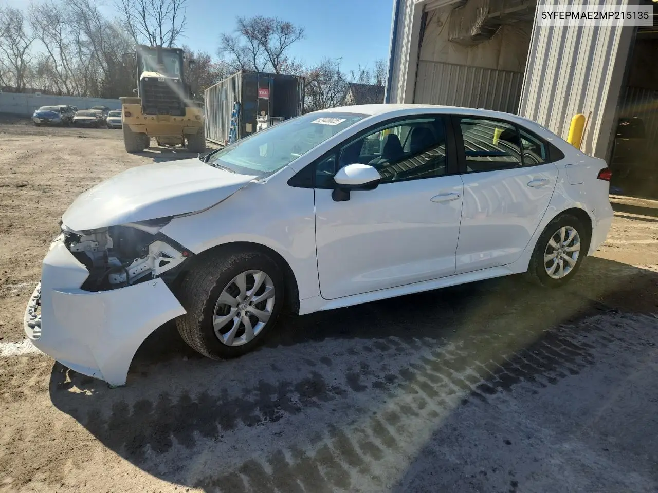 5YFEPMAE2MP215135 2021 Toyota Corolla Le