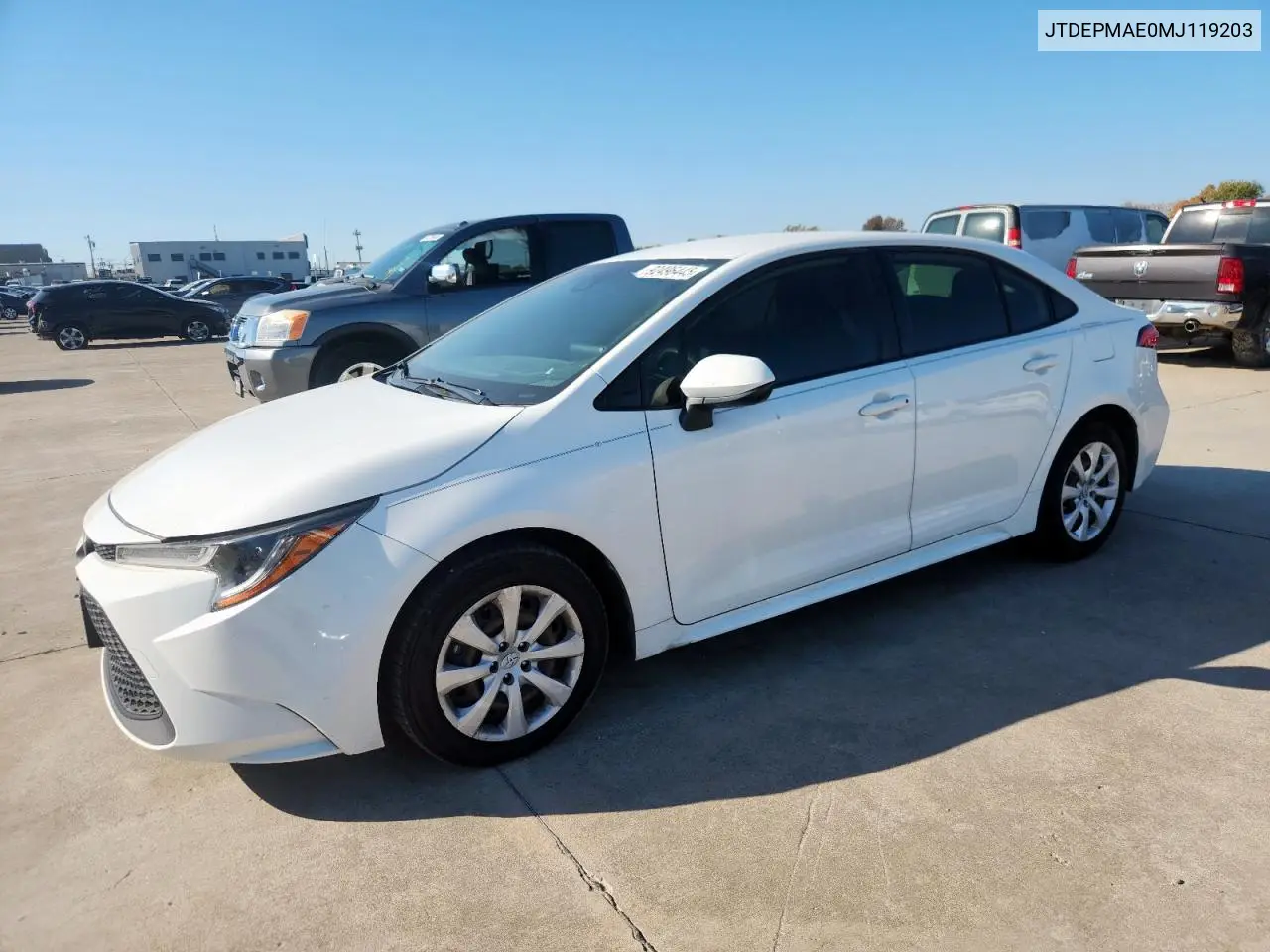 JTDEPMAE0MJ119203 2021 Toyota Corolla Le