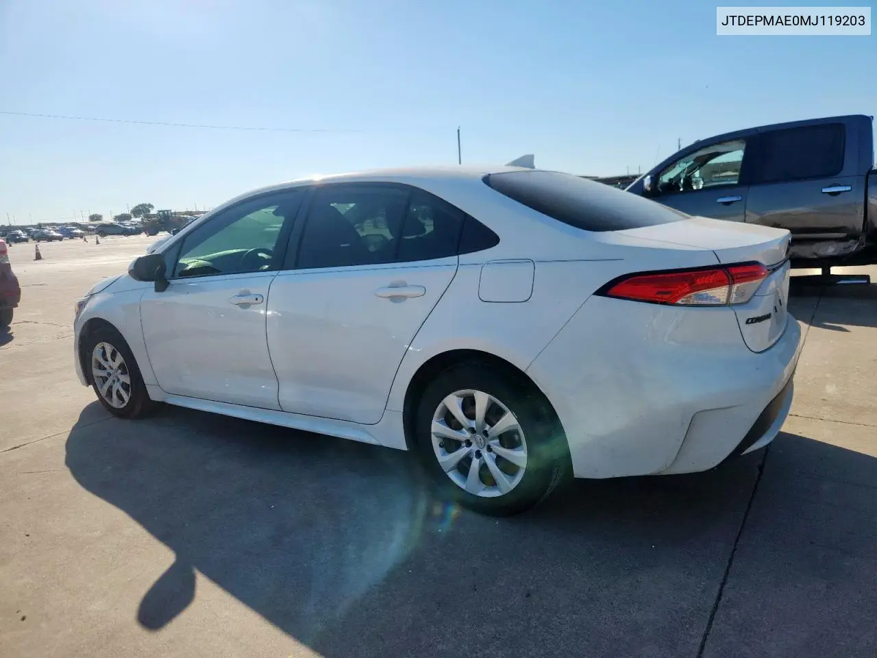 JTDEPMAE0MJ119203 2021 Toyota Corolla Le