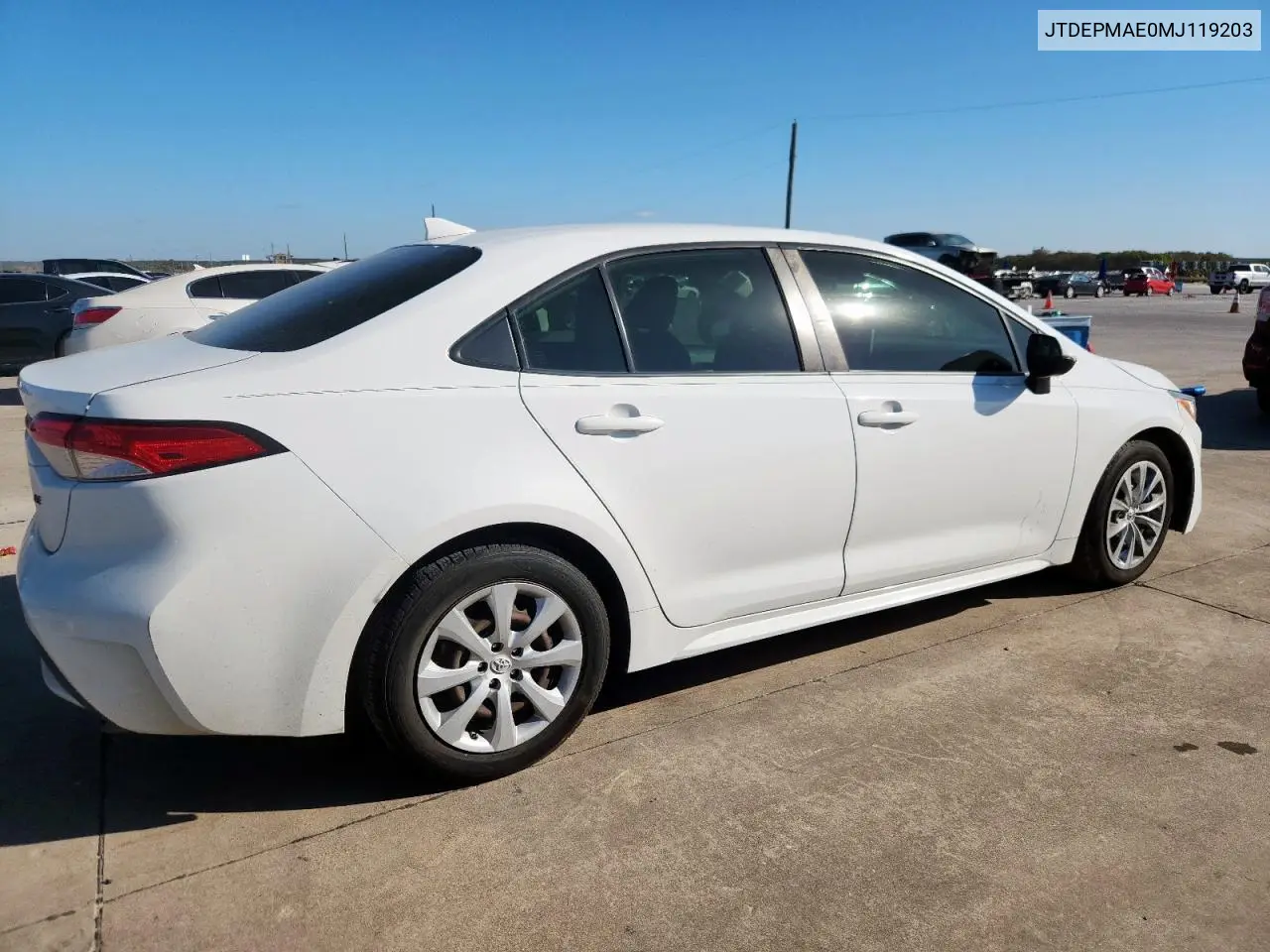 JTDEPMAE0MJ119203 2021 Toyota Corolla Le