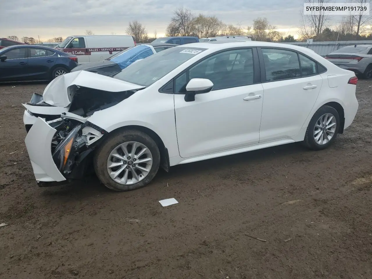 5YFBPMBE9MP191739 2021 Toyota Corolla Le