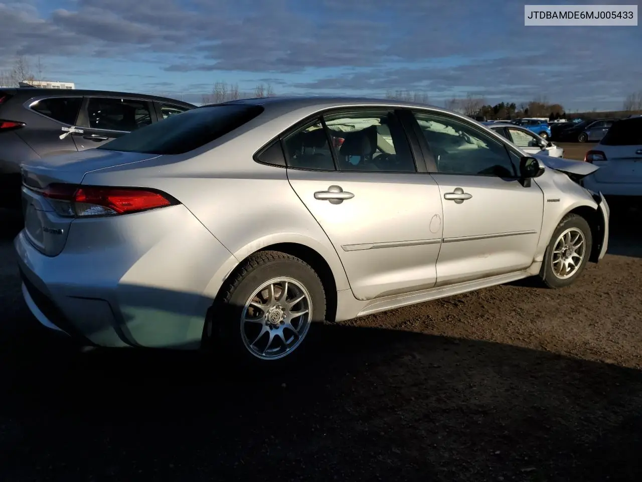 JTDBAMDE6MJ005433 2021 Toyota Corolla