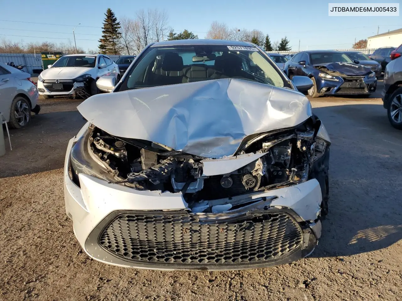 JTDBAMDE6MJ005433 2021 Toyota Corolla