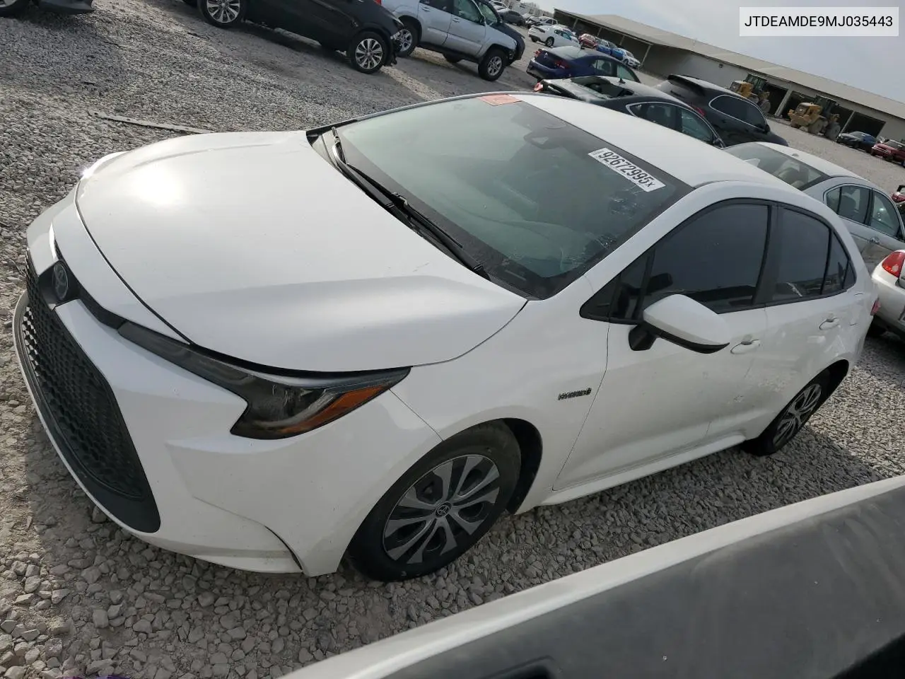 JTDEAMDE9MJ035443 2021 Toyota Corolla Le