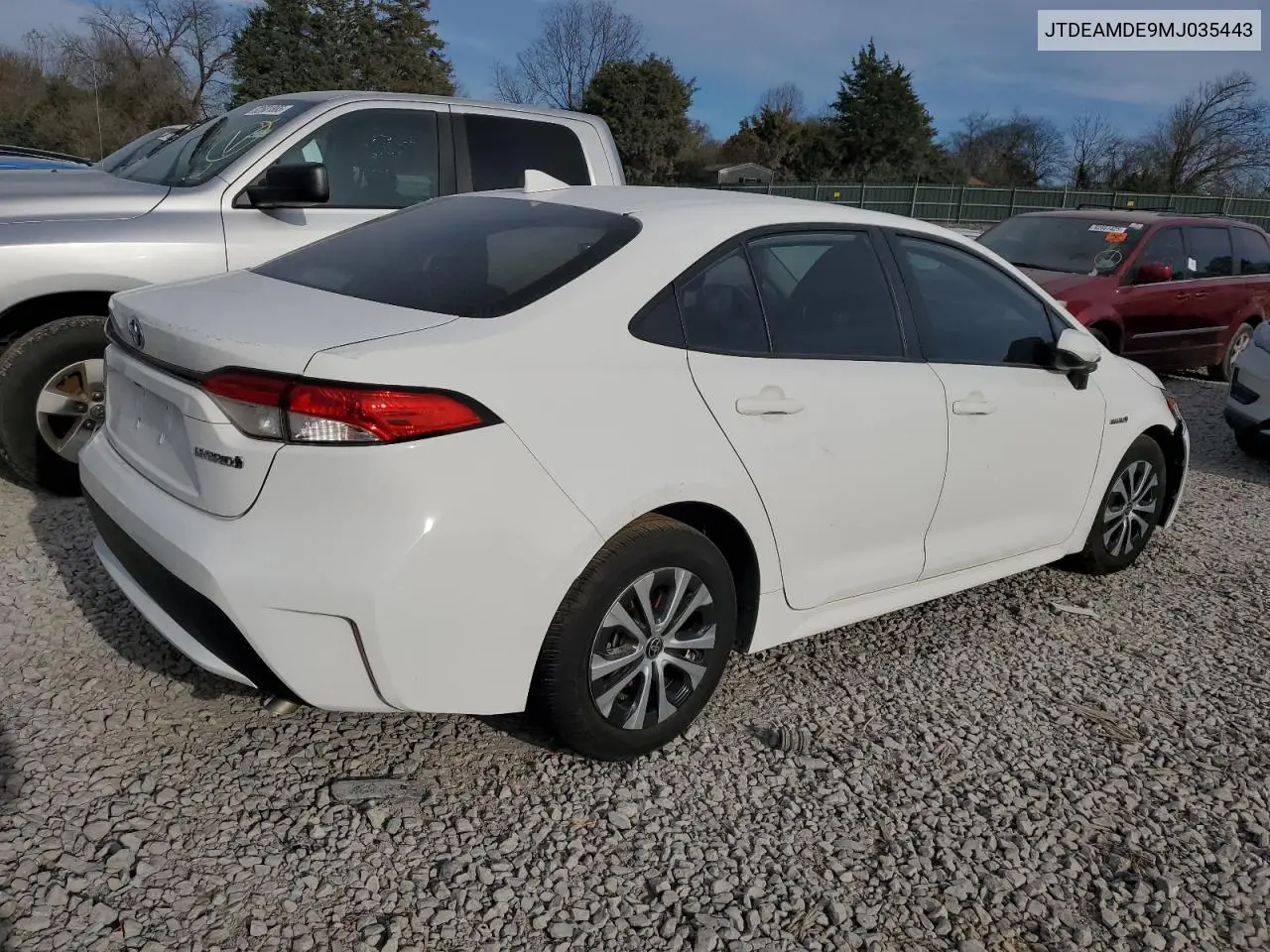 JTDEAMDE9MJ035443 2021 Toyota Corolla Le